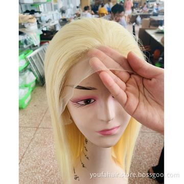 30 32 40 Inch Virgin Long Human Hair Blond 613 Transparent Lace Front Wig 613 Full Lace Wigs with Baby Hair Pre Plucked Hairline